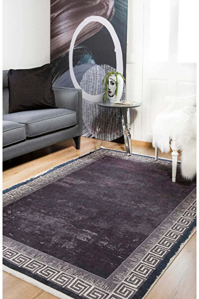 halinet Halı.Net Anthracite Modern Washable Non-Slip Living Room Carpet Haln-...