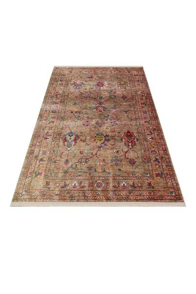 halinet Halı.Net Beige Vintage Antique Washable Non-Slip Living Room Carpet E...