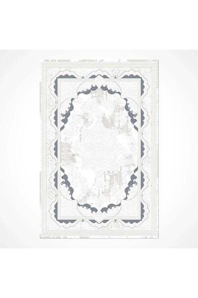 halinet Halı.Net White Classic Washable Non-Slip Living Room Carpet Cr-Safir-...