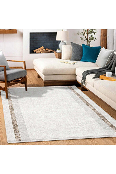 halinet Halı.Net White Modern Washable Non-Slip Living Room Carpet Cr-Galyon-...