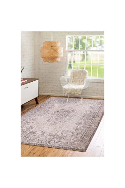 halinet Halı.Net Cream Ethnic Bohemian Washable Non-Slip Living Room Carpet A...
