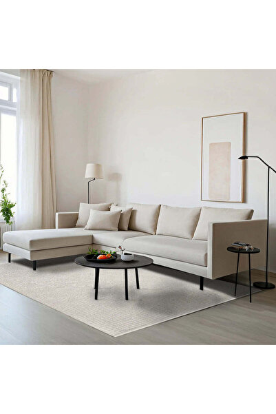 halinet Halı.Net Cream Modern Washable Non-Slip Living Room Carpet Lxs-Dizayn...