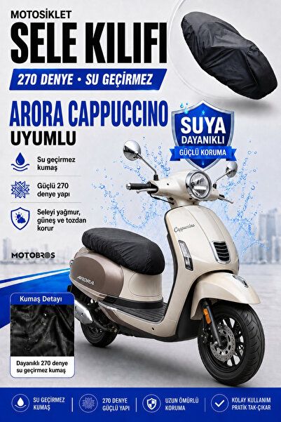 Motobros Husă pentru șa motocicletei ARORA CAPPUCİNO compatibilă, impermeabil...