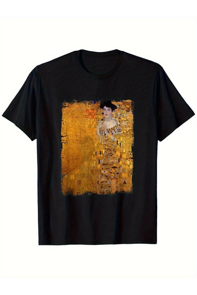 Soft Luxe تي شيرت رجالي من Gustav Klimt Gold للسيدات