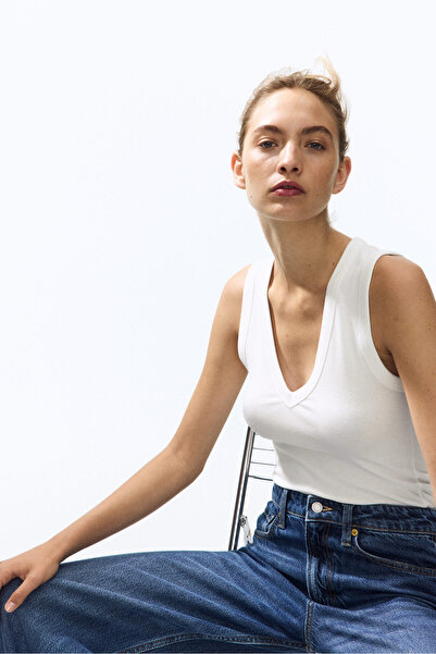 H&M Ribanalı Kolsuz Üst