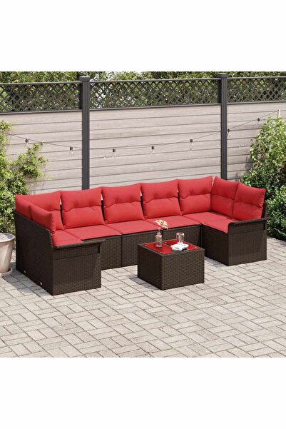 vidaxl Set de canapele pentru gradina 8 pcs Maro poliratan