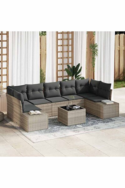 vidaxl Set de canapele pentru gradina 8 pcs Gri deschis È™i gri a®nchis