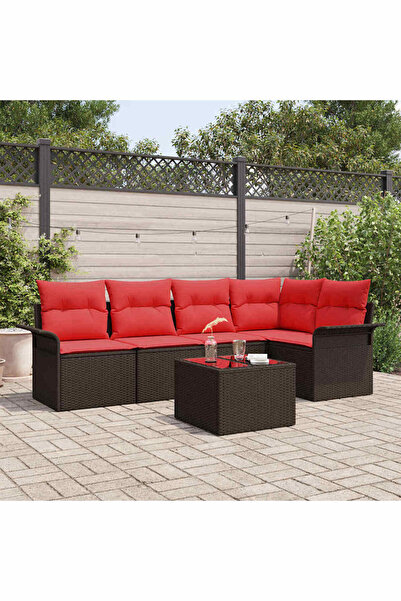 vidaxl Set de canapele pentru gradina 6 pcs Maro poliratan