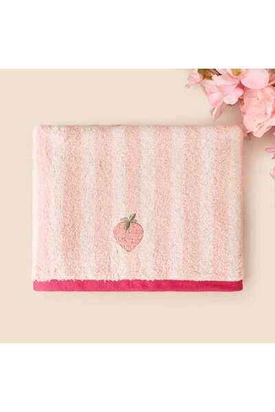 Soft Velin Face Towel - Ecru / Pink - 50x80 cm