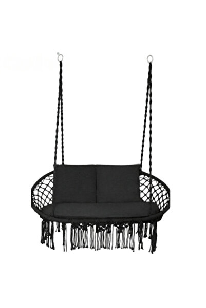 varioshop Scaun suspendat dublu, fotoliu suspendat pentru 2 persoane, negru, ...