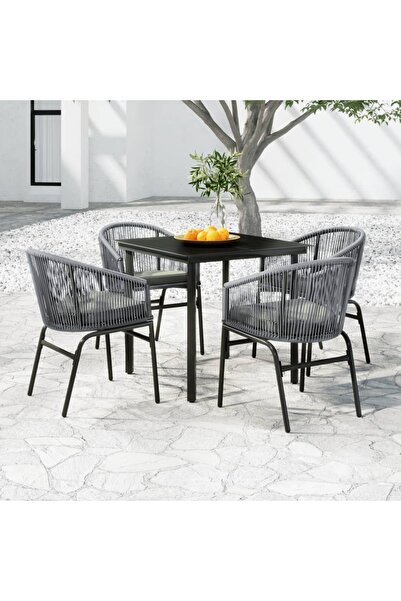 vidaxl Set mobilier de gradina, 5 piese, gri