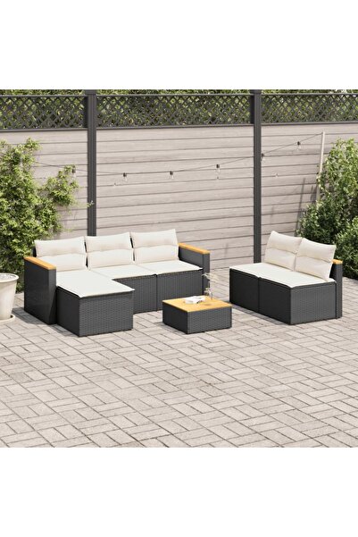 vidaxl Set mobilier de gradina cu perne, 5 piese,poliratan/lemn acacia