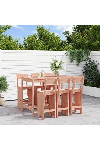 vidaxl Set bar de gradina, 7 piese, lemn masiv douglas