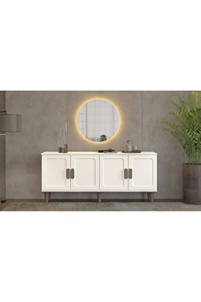 miracool Konsol & Led Işıklı Ayna Dahil / Çok Amaçlı Dolap / Komple MDF