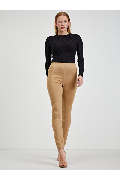 ORSAY Light brown women's suede trousers