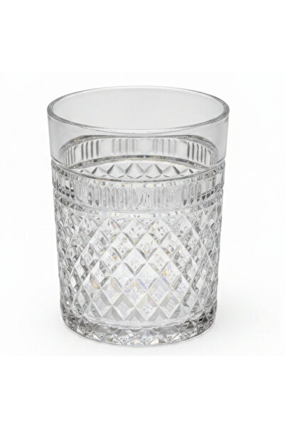 AKDC Diamond Cut Clear Acrylic Tumbler Glass - Elegant Crystal Pattern Drinkw...