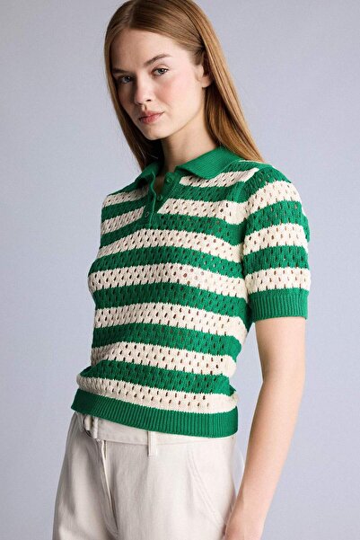 DeFacto Regular Fit Polo Neck Knitwear T-Shirt H6567Ax26Sm