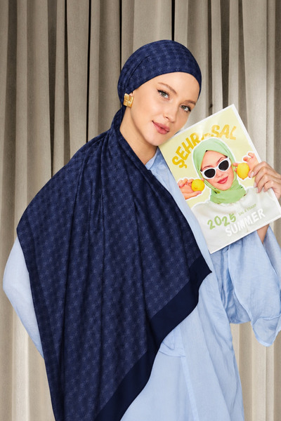 Şehr-i Şal İstanbul Women's Hijab Shawl Natural Fiber Jacquard Luxury Shawl