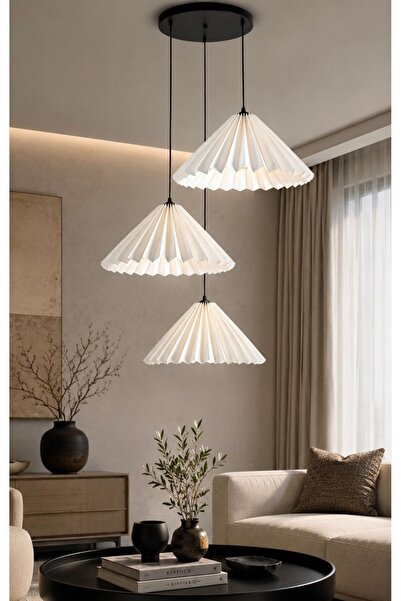 burenze Umbrella Sarkıt Avize Üçlü Salon Oturma Odası Mutfak Hol Avize E-27 D...