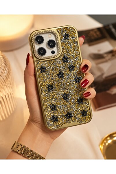 KILIF HOUSE Iphone 15 Uyumlu Yıldız Tasarımlı Full Parlak Taş Yüzeyli Lüks Pr...