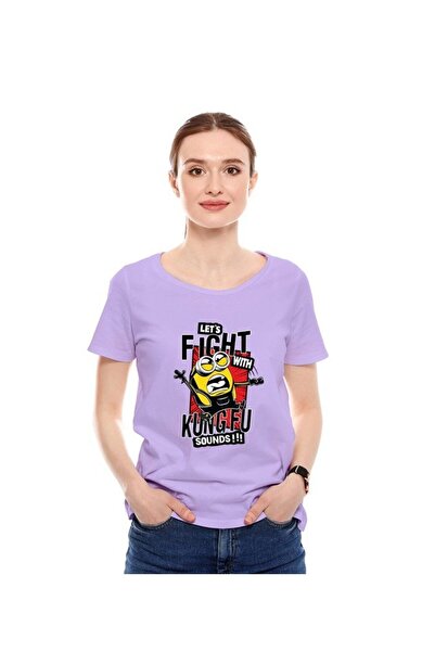 not Unisex Printed Design T-Shirt (Let's Fight With Kung Fu Sounds)| Round Neck Regular Fit T-shirt