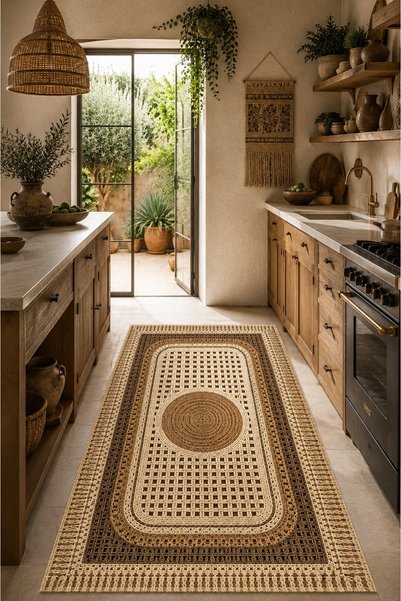 CAPPİO HALI Kaymaz Taban Yıkanabilir Modern Salon , Koridor ve Mutfak Halısı