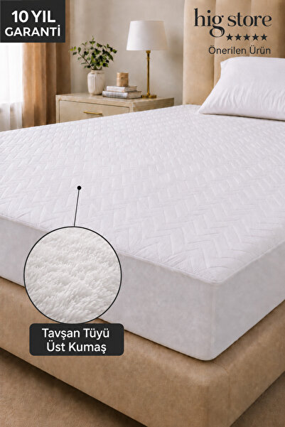 Hig Store Tavşan Tüyü Peluş Sıvı Su Geçirmez Ultra Yumuşak Sessiz Fitted Tasa...