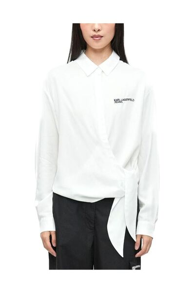 Karl Lagerfeld Γυναικείο Πουκάμισο Λευκό Jeans B1W11026-100 WHITE