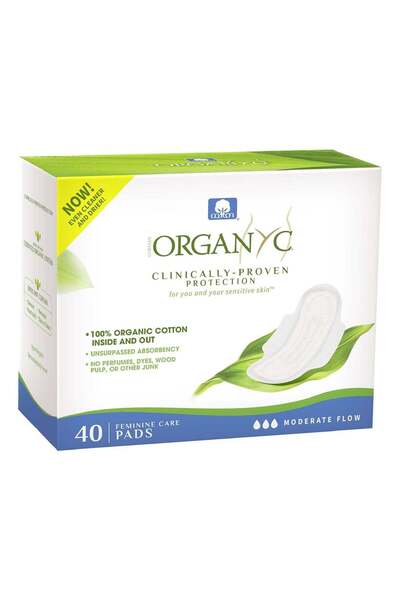 Organyc Absorbante intime din bumbac organic pentru zi 40 buc, (4pachete*10)