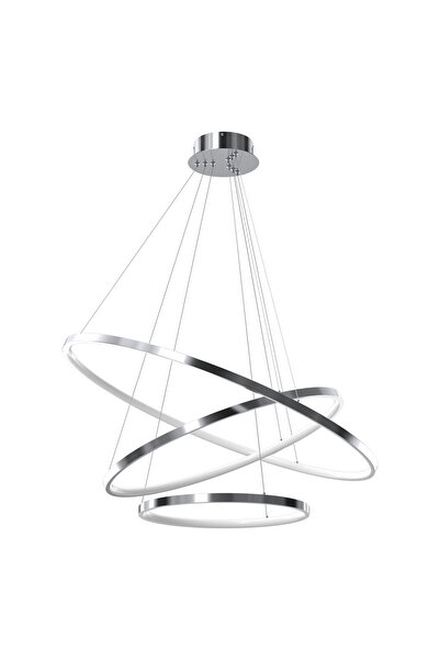 Milagro HOOP Lampă suspendată LED modernă cu 3 inele Crom/Alb Ø80/60/40cm 93W...