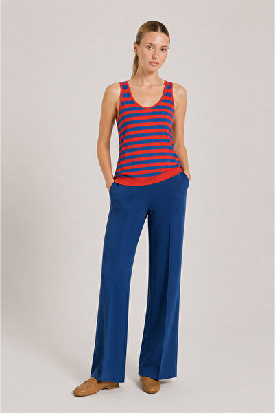 Msrlassn Coral Blue Striped Women's Tank Top