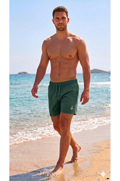 My-o Çapa Detail Men's Swim Shorts Quick Drying Zippered Double Pockets - Tie...