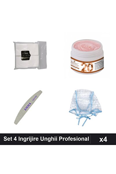 Makeup Set 4 Ingrijire Unghii Profesional, Gel Constructie FSM 15g, Pila EMMA...