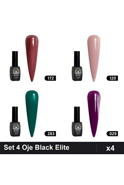 Makeup Set 4 Oje Semipermanente Black Elite Global Fashion 8ml, Nuante 029 12...