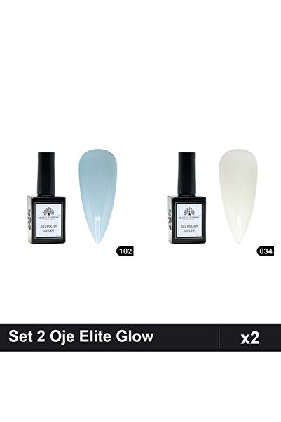Makeup Set 2 Oje Semipermanente Global Fashion Elite Glow 15ml, Nuante 102 03...