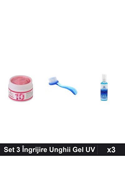 Makeup 3 Piece Nail Care Set - UV LED Builder Gel 15g, Dusting Brush, Hair Re...