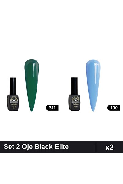 Makeup Set 2 Oje Semipermanente Black Elite Global Fashion 8ml, Nuante 311 10...