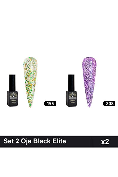 Makeup Set 2 Oje Semipermanente Black Elite 8ml, Global Fashion, Nuante 155 2...
