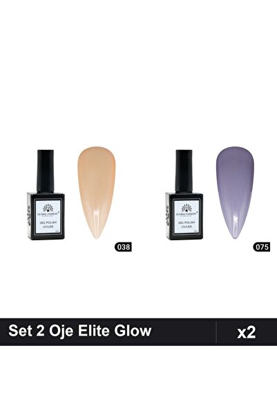 Makeup Set 2 Oje Semipermanente Global Fashion Elite Glow 15ml, Nuante 038 07...