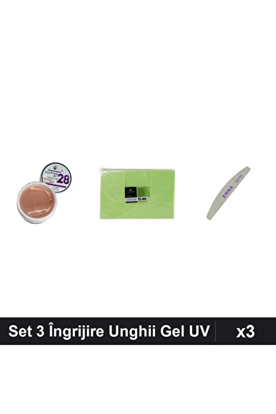 Makeup Set 3 Îngrijire Unghii FSM Gel Constructie UV LED 15g, Pila EMMA 150/2...