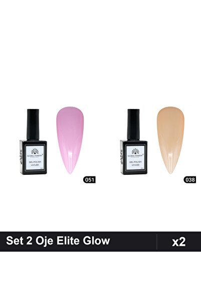 Makeup Set 2 Oje Semipermanente Global Fashion Elite Glow 15ml, Nuante 051 03...