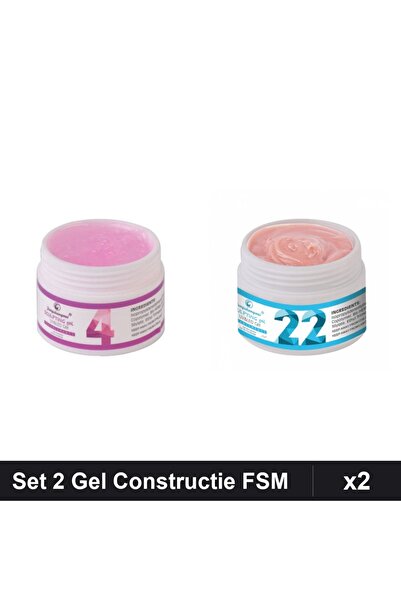 Makeup Set 2 Gel Constructie UV LED FSM 15g, Nuante 04 22, Builder Gel Unghii