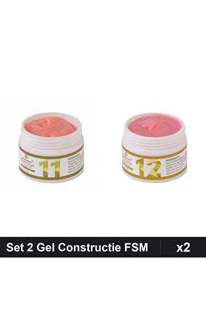 Makeup Set 2 Geluri Constructie UV LED FSM 15g, Nuante 11 12, Manichiura Prof...