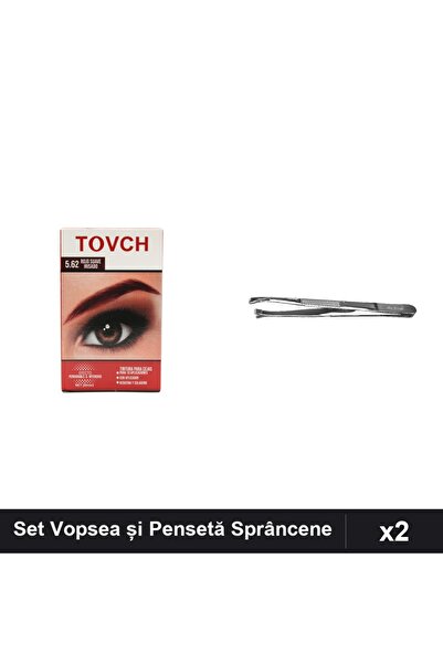 Makeup Set 2 Vopsea Sprâncene Nuanță 5.62 + Pensetă Profesională Neagră Subțire