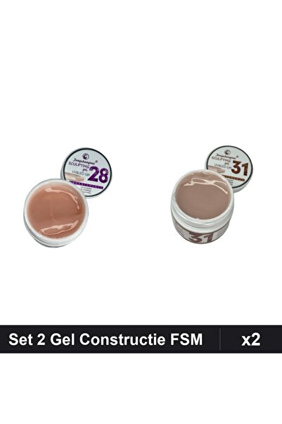 Makeup Set 2 Geluri Constructie UV LED FSM 15g, Nuante 28 31, Builder Gel Pro...