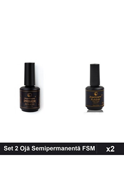 Makeup Set 2 Ojă Semipermanentă FSM Primer Non-Acid și Top Coat Matt 15ml