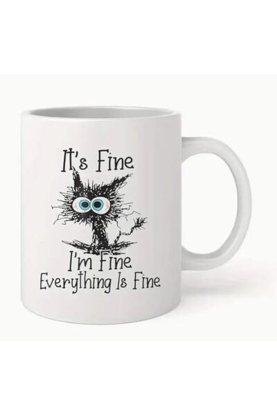 mug It's Fine I'm Everywhere Coffee Mug, 11 oz, Ceramic, Black Ceramic, Poor ...