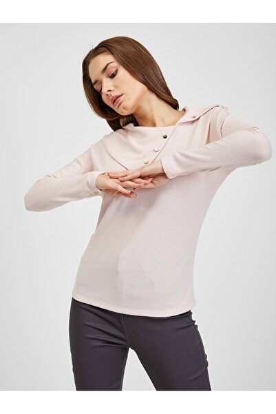 ORSAY Light pink women's T-shirt with decorative details
