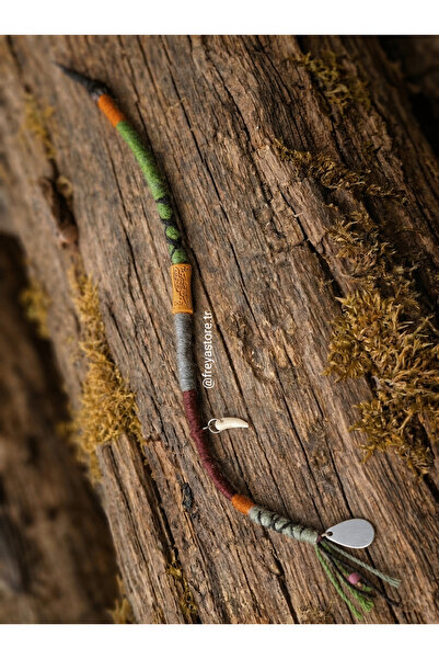 Freya Bohem Etnik Otantik Rasta Toka Wrap DreadLock/ Yeşil Turuncu Renkli Saç...