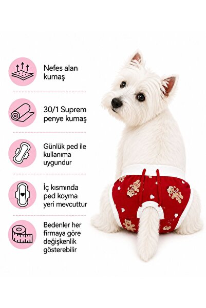 DOGİ&DOG Küçük Irk Şeker Kız Köpek Regl Çamaşırı Kedi Çamaşırı (1-10KG)